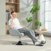 Draaibare gestoffeerde stoel met voetenbank, verstelbaar, gestoffeerde fauteuil met armleuningen, voor woonkamer, slaapkamer, grijs 9