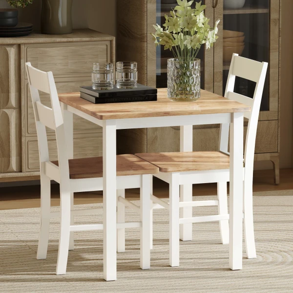 Eettafel van rubberhout, geschikt voor maximaal 4 personen, natuurhout 10