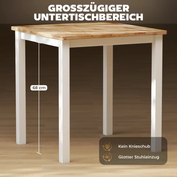 Eettafel van rubberhout, geschikt voor maximaal 4 personen, natuurhout 6