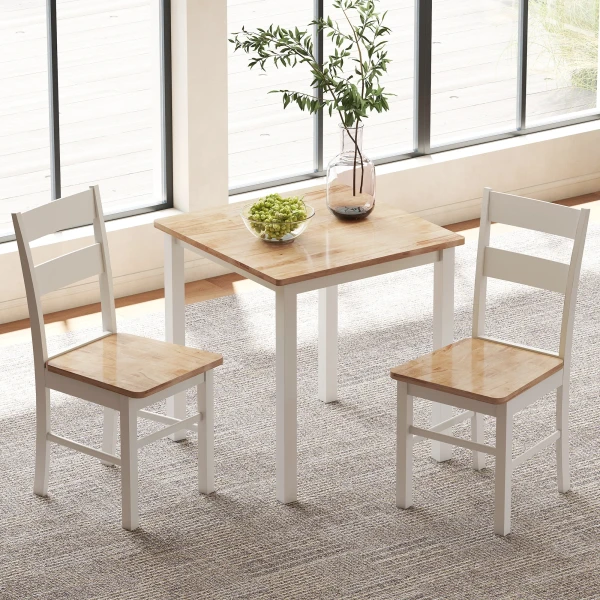 Eettafel van rubberhout, geschikt voor maximaal 4 personen, natuurhout 9