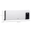 Elektrische verwarming, wandmontage, schommelfunctie, 2 modi, timer, led display, wit 4