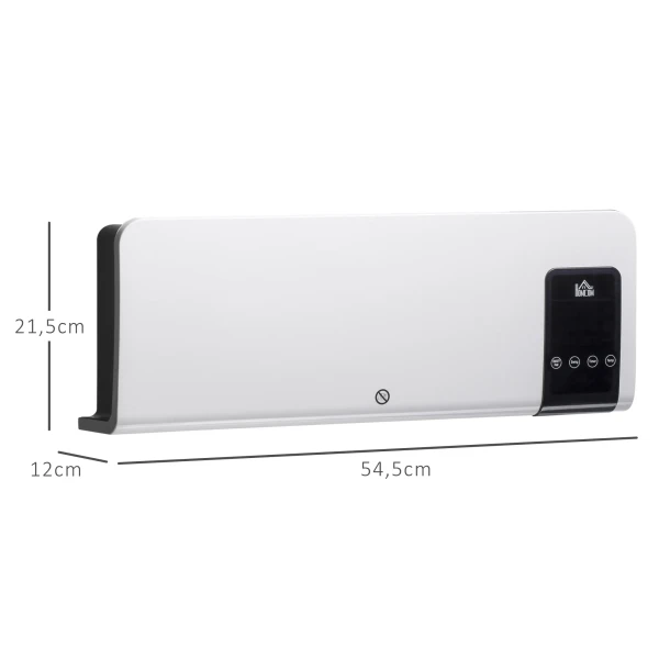 Elektrische verwarming, wandmontage, schommelfunctie, 2 modi, timer, led display, wit 4