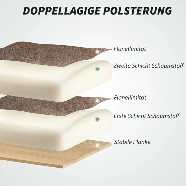 Ergonomische bureaustoel, kantelbare rugleuning, voetensteun, zachte stof, lichtbruin 5