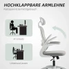 Ergonomische bureaustoel met netstof rugleuning, in hoogte verstelbaar, inklapbare armleuningen, 5 wielen, kantelfunctie, grijs 9
