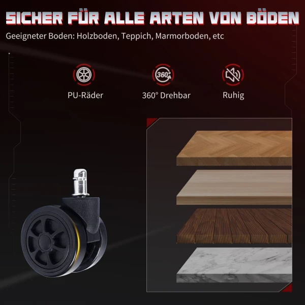 Ergonomische gaming stoel met 3d armleuningen, verstelbaar, rolbare bureaustoel met lendensteun, grijs 10