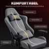 Ergonomische gaming stoel met 3d armleuningen, verstelbaar, rolbare bureaustoel met lendensteun, grijs 5