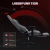Ergonomische gaming stoel met 3d armleuningen, verstelbaar, rolbare bureaustoel met lendensteun, grijs 8