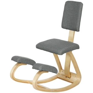 Ergonomische kniestoel, kniekruk gezondheidsstoel voor thuis, kantoor, meditatie grijs 1