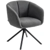 Fauteuil, gestoffeerde stoel met comfortabele zitschaal, draaibaar, knusse bekleding, tot 120 kg, donkergrijs 1