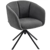 Fauteuil, gestoffeerde stoel met comfortabele zitschaal, draaibaar, knusse bekleding, tot 120 kg, donkergrijs 10
