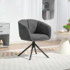 Fauteuil, gestoffeerde stoel met comfortabele zitschaal, draaibaar, knusse bekleding, tot 120 kg, donkergrijs 2