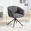 Fauteuil, gestoffeerde stoel met comfortabele zitschaal, draaibaar, knusse bekleding, tot 120 kg, donkergrijs 4