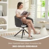 Fauteuil, gestoffeerde stoel met comfortabele zitschaal, draaibaar, knusse bekleding, tot 120 kg, donkergrijs 5
