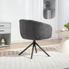 Fauteuil, gestoffeerde stoel met comfortabele zitschaal, draaibaar, knusse bekleding, tot 120 kg, donkergrijs 8