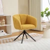 Fauteuil, gestoffeerde stoel met comfortabele zitschaal, draaibaar, knusse bekleding, tot 120 kg, geel 2