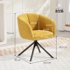 Fauteuil, gestoffeerde stoel met comfortabele zitschaal, draaibaar, knusse bekleding, tot 120 kg, geel 4