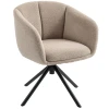 Fauteuil, gestoffeerde stoel met comfortabele zitschaal, draaibaar, knusse bekleding, tot 120 kg, lichtbruin 10