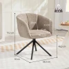Fauteuil, gestoffeerde stoel met comfortabele zitschaal, draaibaar, knusse bekleding, tot 120 kg, lichtbruin 4