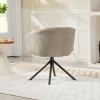 Fauteuil, gestoffeerde stoel met comfortabele zitschaal, draaibaar, knusse bekleding, tot 120 kg, lichtbruin 8