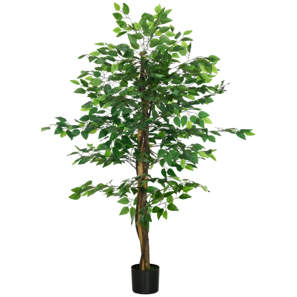Ficusboom kunstplant, levensecht, 150 cm hoog, met pot, groen 1
