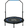 Fitness trampoline, opvouwbaar, verstelbare handgreep, Ø102x123h cm, tot 100 kg, zwart/blauw 1