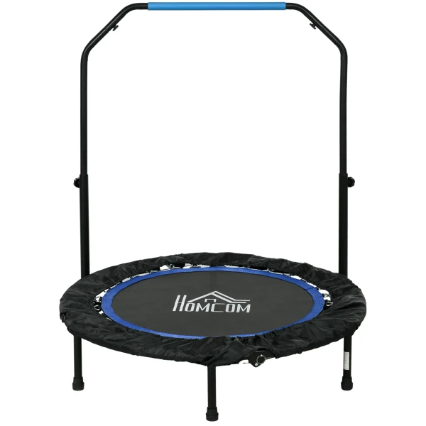 Fitness trampoline, opvouwbaar, verstelbare handgreep, Ø102x123h cm, tot 100 kg, zwart/blauw 1