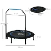 Fitness trampoline, opvouwbaar, verstelbare handgreep, Ø102x123h cm, tot 100 kg, zwart/blauw 4