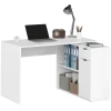 Flexibele bureau, 2 laags kast, lade, open vakken, hout, wit 1