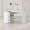 Flexibele bureau, 2 laags kast, lade, open vakken, hout, wit 4