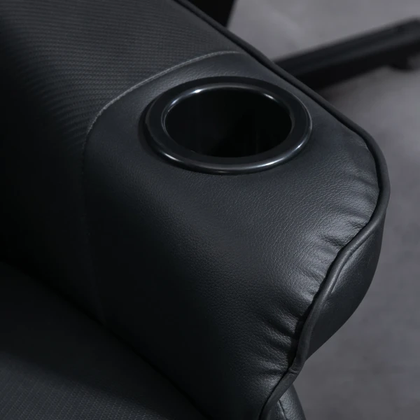 Gamingstoel, massagefunctie, kantelbare rugleuning, voetensteun, tot 120 kg, stalen frame, kunstleer, zwart 10