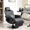 Gamingstoel, massagefunctie, kantelbare rugleuning, voetensteun, tot 120 kg, stalen frame, kunstleer, zwart 2