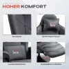 Gamingstoel, massagefunctie, kantelbare rugleuning, voetensteun, tot 120 kg, stalen frame, kunstleer, zwart 7