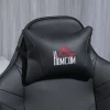 Gamingstoel, massagefunctie, kantelbare rugleuning, voetensteun, tot 120 kg, stalen frame, kunstleer, zwart 8