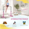 Gymnastiek turnrek, 13 traps in hoogte verstelbaar rekstang, rek turnstang gemaakt van hout & stabiele staalconstructie tot 75 kg belastbaar, voor kinderen van 3+ jaar, indoor, outdoor, roze 6