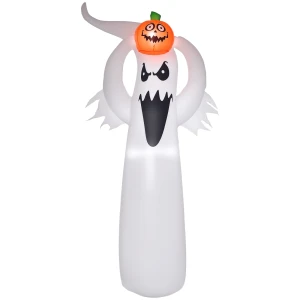 Halloween opblaasbaar spook 1,8 m decoratie met leds wit + oranje polyester 80 x 40 x 180 cm 1