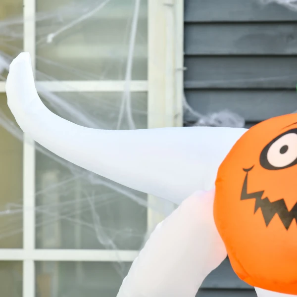 Halloween opblaasbaar spook 1,8 m decoratie met leds wit + oranje polyester 80 x 40 x 180 cm 9