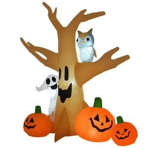 Halloween opblaasbaar spookachtig spook luchtfiguur oplichtend decor 120/ 240 cm (opblaasbare spookboom) 1