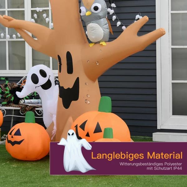 Halloween opblaasbaar spookachtig spook luchtfiguur oplichtend decor 120/ 240 cm (opblaasbare spookboom) 6