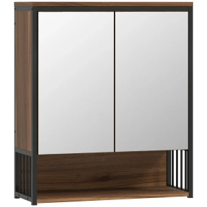 Hangende spiegelkast voor badkamer, badkamerkast gemaakt van mdf, spaanplaat, bruin 1