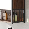 Hangende spiegelkast voor badkamer, badkamerkast gemaakt van mdf, spaanplaat, bruin 10