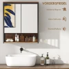 Hangende spiegelkast voor badkamer, badkamerkast gemaakt van mdf, spaanplaat, bruin 6