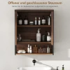 Hangende spiegelkast voor badkamer, badkamerkast gemaakt van mdf, spaanplaat, bruin 7