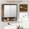 Hangende spiegelkast voor badkamer, badkamerkast gemaakt van mdf, spaanplaat, bruin 8