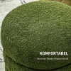 Hocker, rond, teddyfleece, tot 120kg, Φ40x45h cm, groen 5