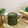 Hocker, rond, teddyfleece, tot 120kg, Φ40x45h cm, groen 7