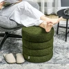 Hocker, rond, teddyfleece, tot 120kg, Φ40x45h cm, groen 8