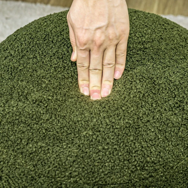 Hocker, rond, teddyfleece, tot 120kg, Φ40x45h cm, groen 9