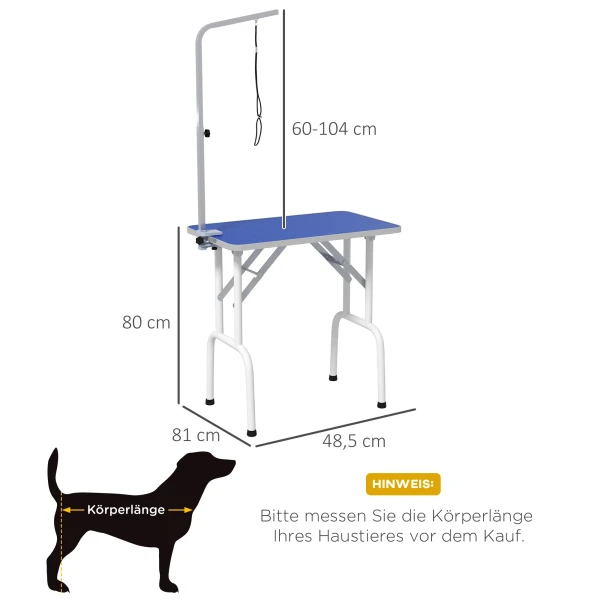 Huisdier verzorgingstafel, voor het trimmen, borstelen, wassen van huisdieren, metaal, blauw 4