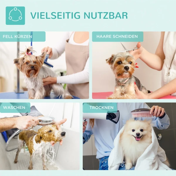 Huisdier verzorgingstafel, voor het trimmen, borstelen, wassen van huisdieren, metaal, blauw 8