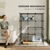 Kattenkooi voor binnen 4 verdiepingen diy kattenverblijf met dicht metaaldraad hangmat helling deuren springplatformen 5